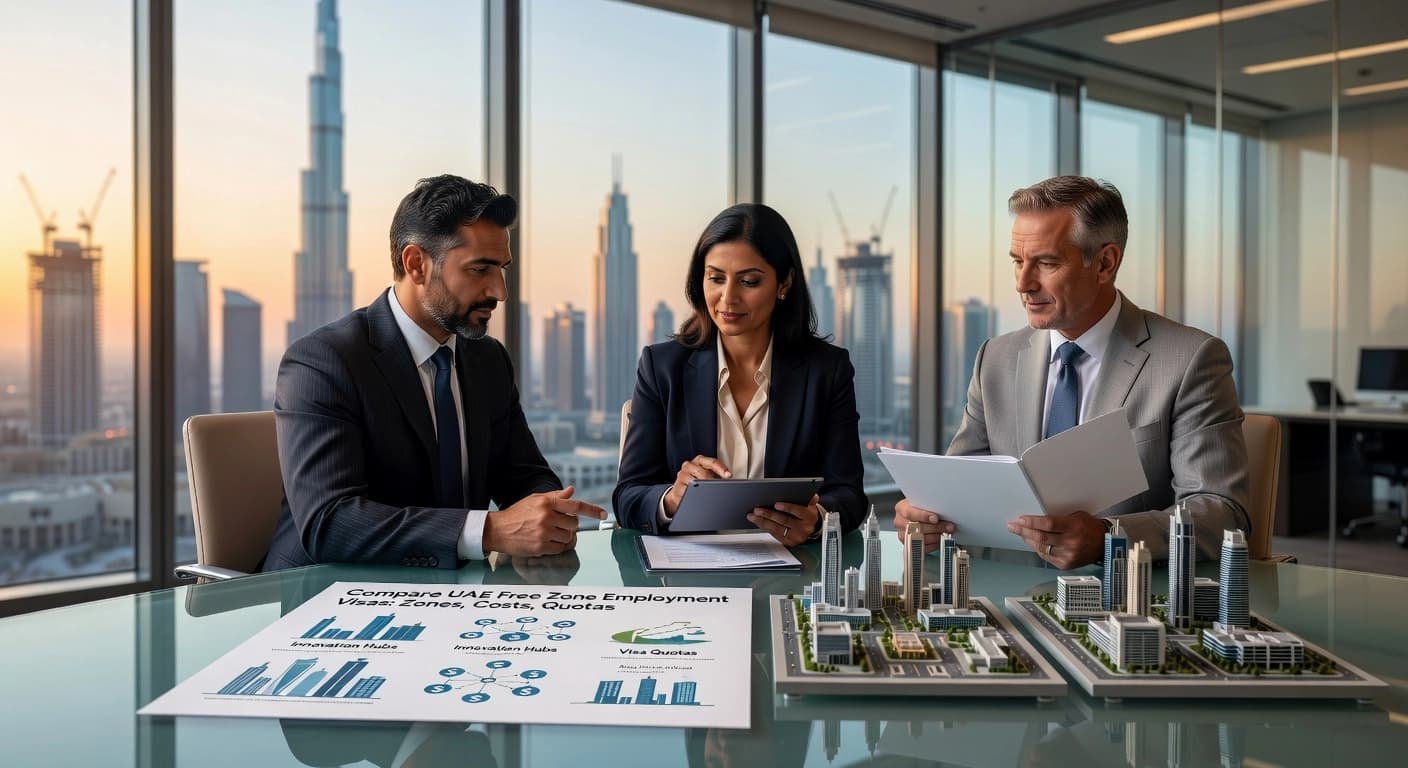 Compare UAE Free Zone Employment Visas: Zones, Costs, Quotas
